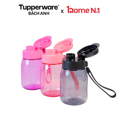 Bình nước Tupperware Mini Lohas/ Lohas có ống hút 350ml - Bảo hành trọn đời - Nhựa nguyên sinh an toàn cho sức kh