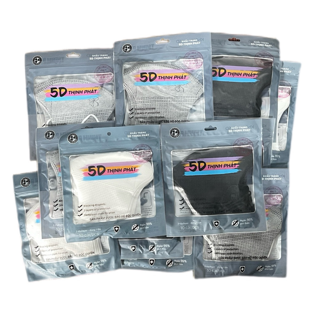 [Combo 50 -100 cái Khẩu trang Thịnh Phát] hàng chất lượng khautrang 5d máy chém đen Phụ Kiện