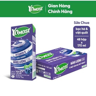 Sữa Chua Lên Men Tự Nhiên Yomost Bạc Hà - Việt Quất (170ml/Hộp)
