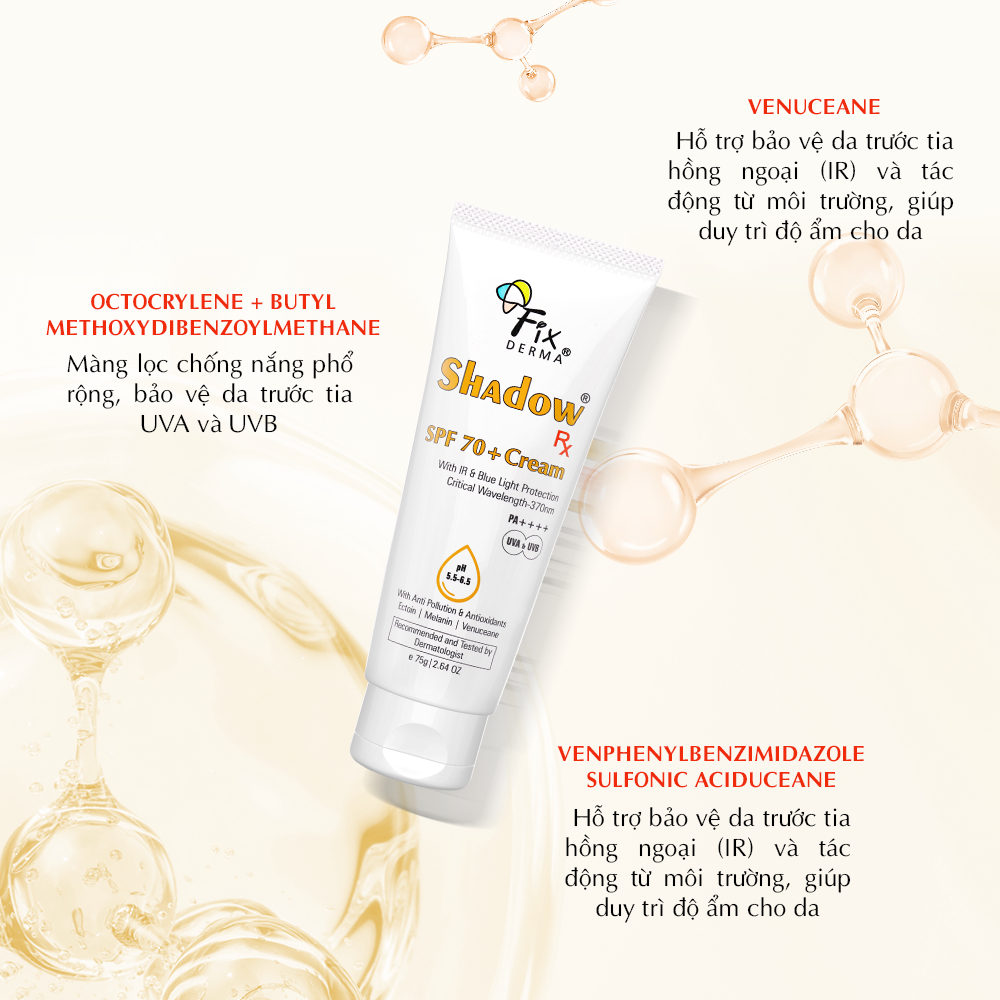 [FIXDERMA] Kem Chống Nắng Fixderma Shadow SPF 70+ Cream 75g Giúp Mờ Các Dấu Hiệu Lão Hóa - Hùng Lợi | BigBuy360 - bigbuy360.vn