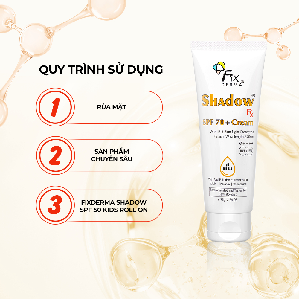 [FIXDERMA] Kem Chống Nắng Fixderma Shadow SPF 70+ Cream 75g Giúp Mờ Các Dấu Hiệu Lão Hóa - Hùng Lợi | BigBuy360 - bigbuy360.vn