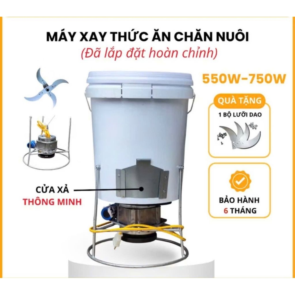 Máy xay thức ăn chăn nuôi  động cơ  750 w lõi đồng bảo hành 12thang