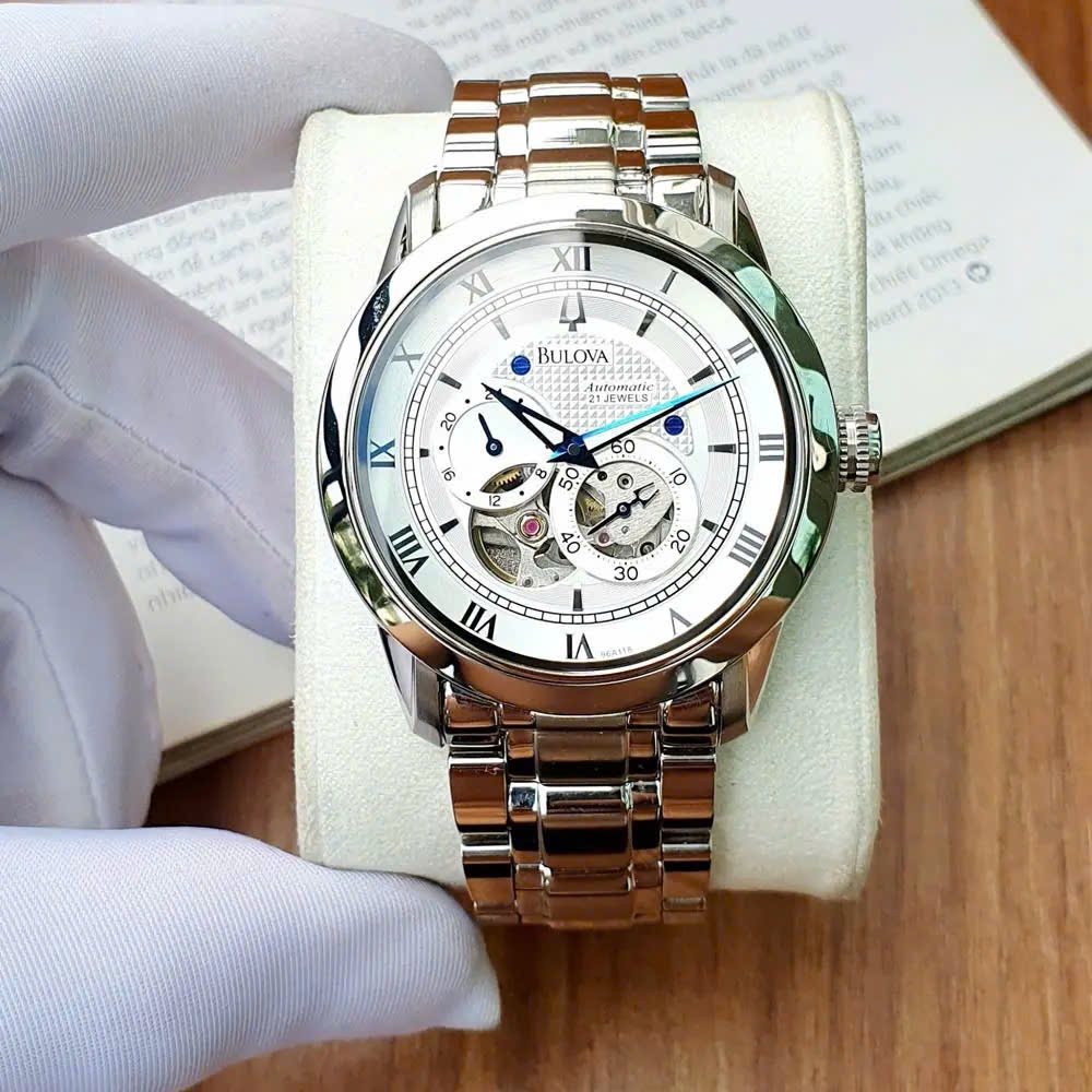 Đồng hồ nam Bulova 96A118 "BVA Series" Dual Aperture Dial Watch 42mm, Full Box, Luxury diamond watch