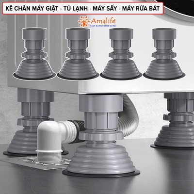 Bộ 4 chân chống rung cho máy giặt, tủ lạnh - chân kê tăng giảm chiều cao, đế cao su chống rung, chống trượt bếp ga