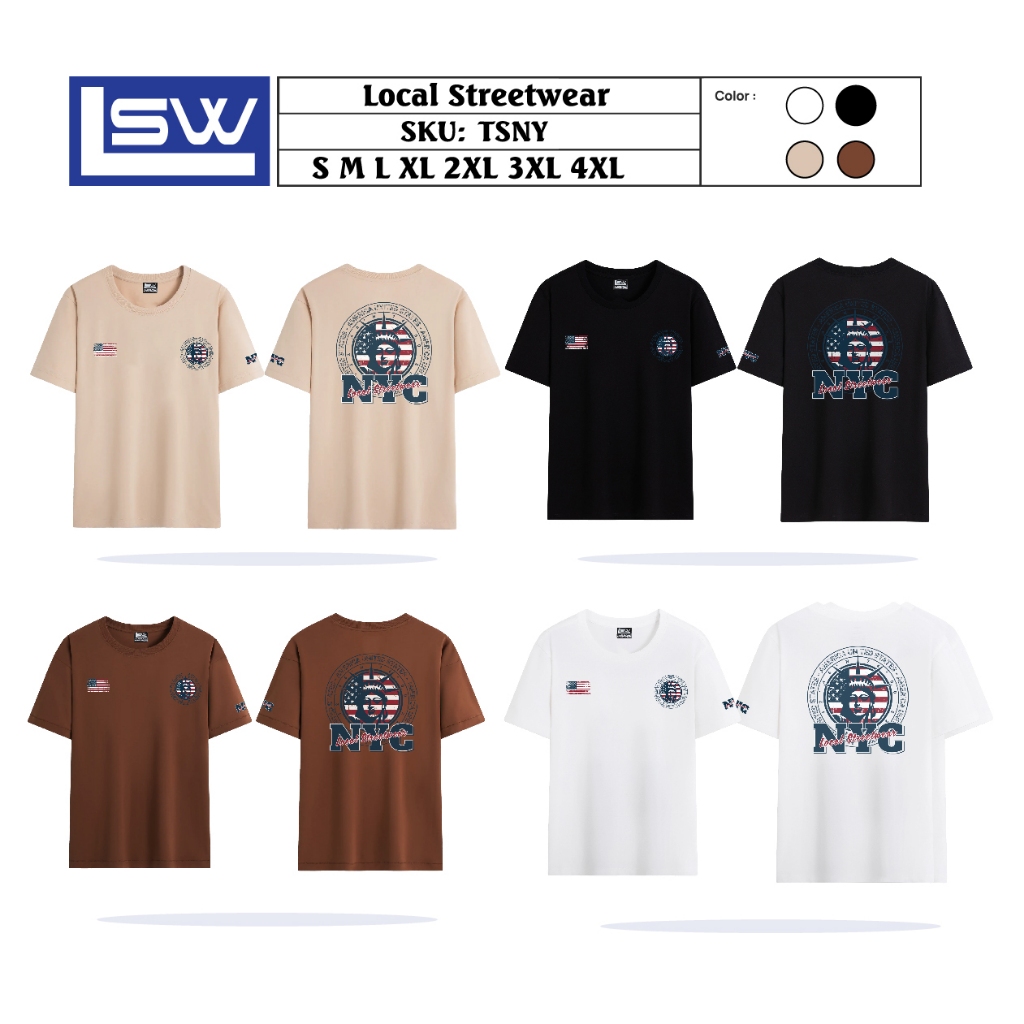 Áo Thun Nam Nữ LOCAL STREETWEAR nhiều màu in hình NEW YORK cotton cao cấp phong cách streetwear