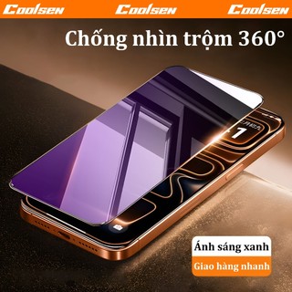  9H Kính cường lực 360 độ chống nhìn trộm toàn màn hình Dành cho iPhone 17 air 16 15 14 13 12 11 Pro Max XR 