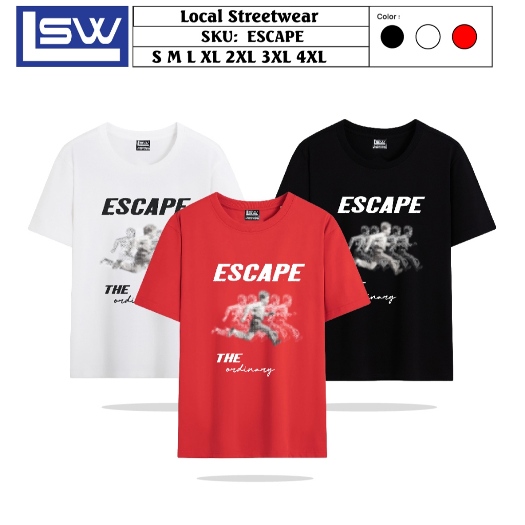 Áo Thun Nam Nữ LOCAL STREETWEAR nhiều màu in hình ESCAPE cotton cao cấp phong cách streetwear
