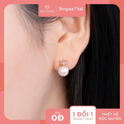 SOOBIN'S QUEEN - Bông Tai Vàng Tây 10k Gắn Ngọc Trai BTBTCC106 Huy Thanh Jewelry