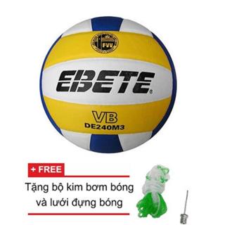 Quả bóng chuyền thi đấu, Bóng chuyền da Ebete 240M3 - Dungcusport tặng lưới + kim bơm