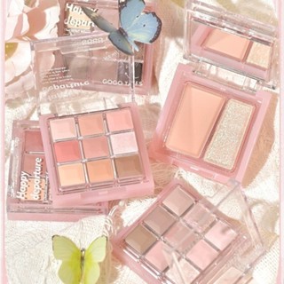  GOGO TALES Bảng Phấn Mắt 2 Tầng 9 Ô Kèm Má Hồng & Highlight Glaze Light Dream 