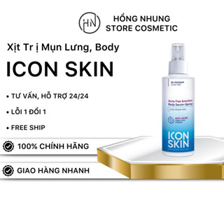 Xịt Mụn Lưng ICON SKIN Acne Free Solution Body Giúp Giảm Mụn Lưng, Viêm Nang Lông, Sáng Da 100ml