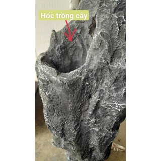 hòn non bộ- núi đá hồ cá - Hốc đá trồng cây