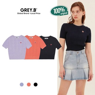 Áo Len Cộc Tay Krish Tshirt Small Cherry Cable GREYB Dáng Crop