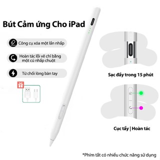  Bút cảm ứng cho iPad Với các nút quay lại xóa chụp màn hình bút cảm ứng ipad 9th8th7th 6th air 4 5 pro11 mini6 2018-2025 