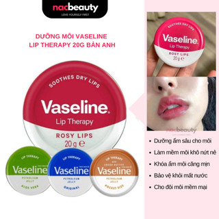 [Bill UK] Dưỡng môi Vaseline Lip Therapy 20g bản Anh - NAC beauty