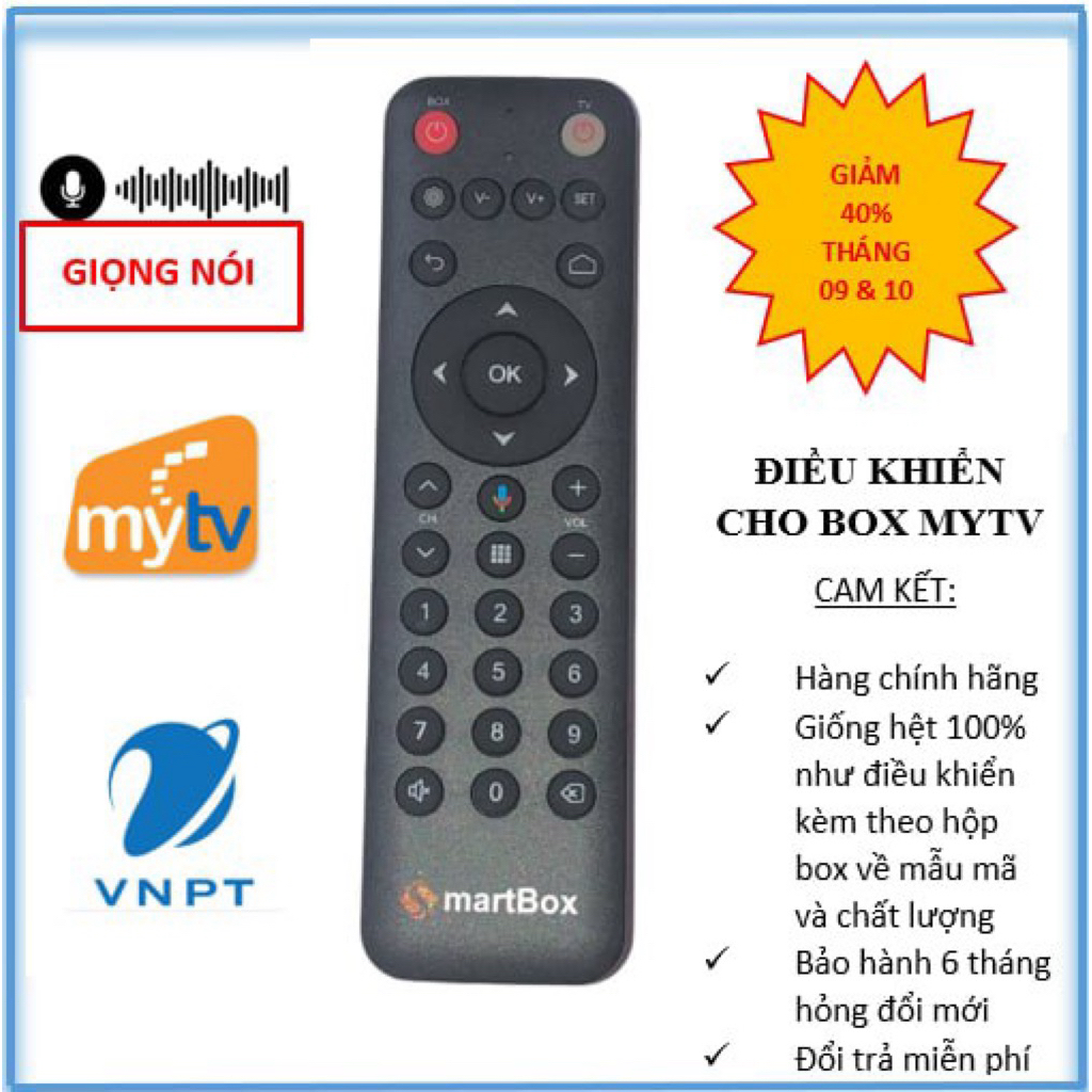 Điều Khiển Remote Đầu Thu Smartbox VNPT Mytv Tìm Kiếm Giọng Nói Chính Hãngo