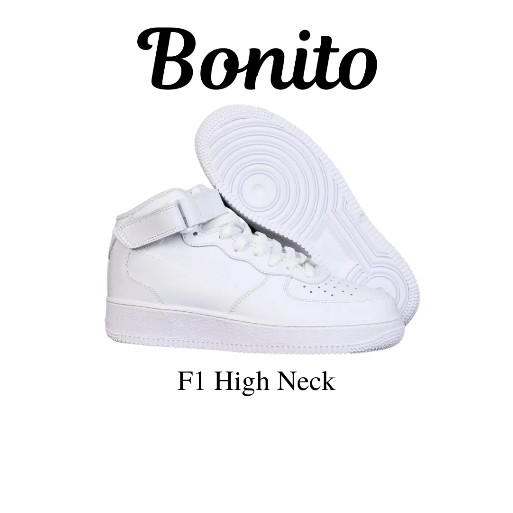 Giày F1 Trắng Cổ Cao Giày Sneaker Nam Nữ Trắng Đi Học Đi Chơi full box
