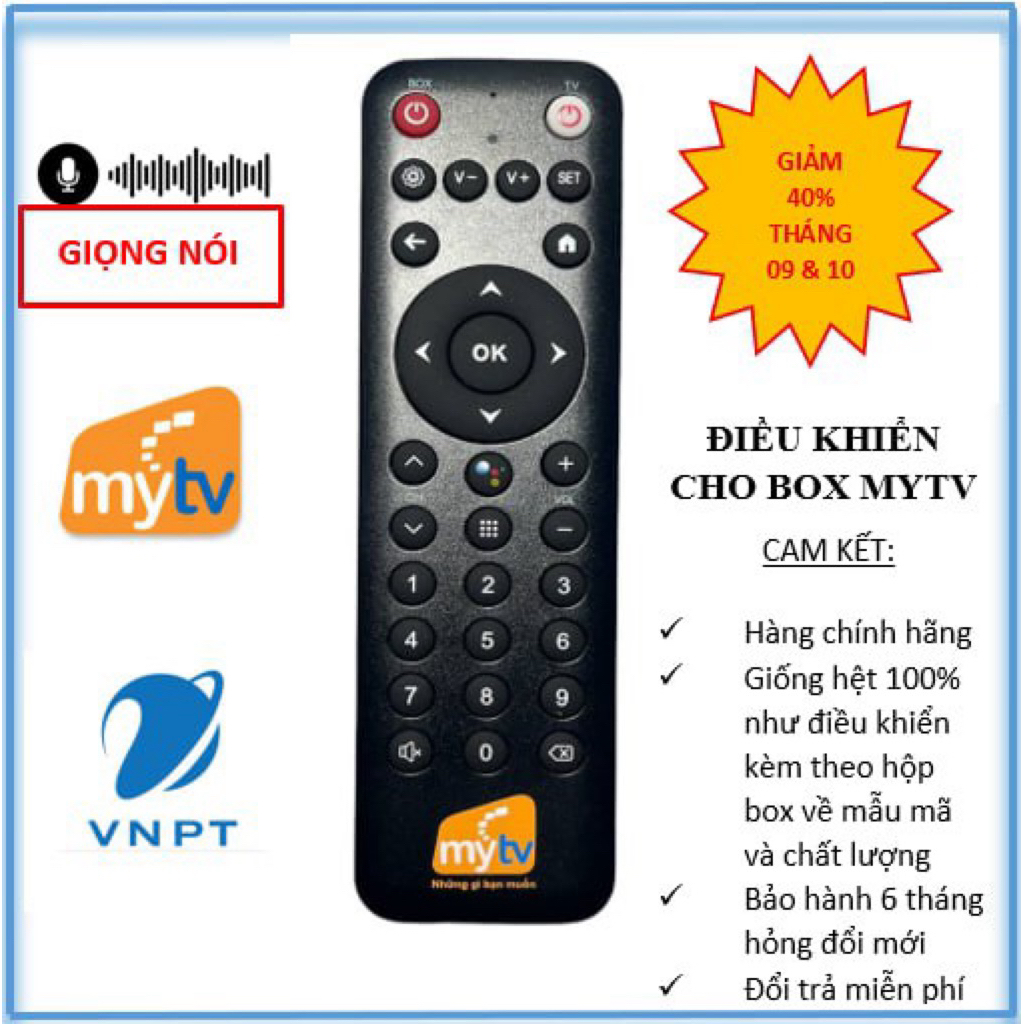 Điều Khiển Remote Đầu Thu Mytv VNPT Smartbox Có Tìm Kiếm Giọng Nói Voice Chính Hãng