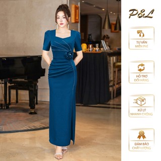  Váy Đầm Dự Tiệc Dạ Hội Trung Niên BigSize Đi Cưới Thiết Kế Cao Cấp Đầm Đi Tiệc Pha Lê Bông Eo PL0113 