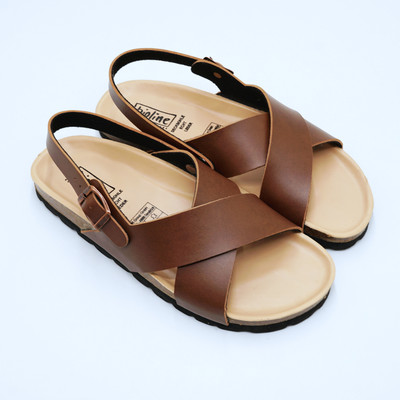 Sandal Đế Trấu BIOLINE Official Quai Da Pu Chữ X Lót Chống Nước - PUK11