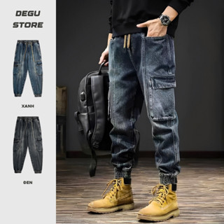 Quần Bò Jogger Túi Hộp Quần Jean Nam Ống Bo Chun Dáng Baggy Vải Jean Co Giãn [ BGJ - 078 ]