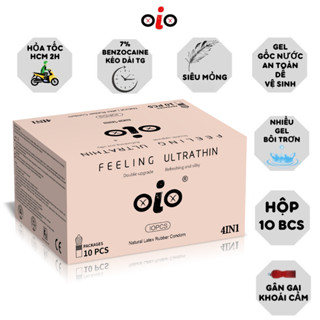 Bao cao su gai OiO siêu mỏng trơn kéo dài thời gian, bcs 4in1 nhiều gel bôi trơn chống xuất tinh sớm