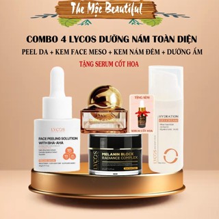   Dưỡng Nám Chuyên Sâu  Combo 4 Da Nám Toàn Diện Lycos: Peel + Kem Nám + Gel Dưỡng Ẩm +Kem Face Meso 