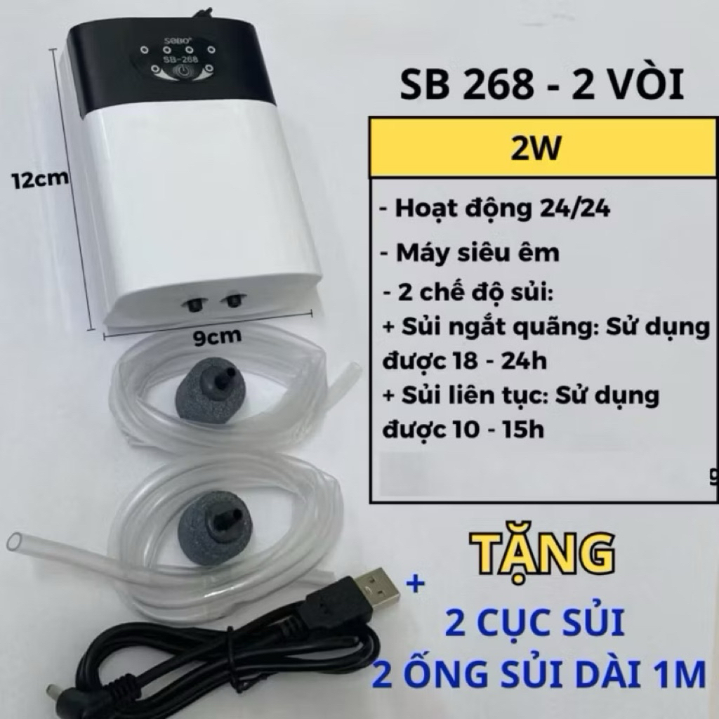 Máy Oxy Bể Cá Đủ Mẫu Siêu Êm Sục Sủi Tạo Oxi Cho Hồ Cá