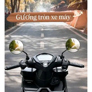    Gương tròn tay ngắn xe điện  Gương chiếu hậu tròn lắp xe điện xe cub xe máy như Dream Wave Vario Sirius Winner 