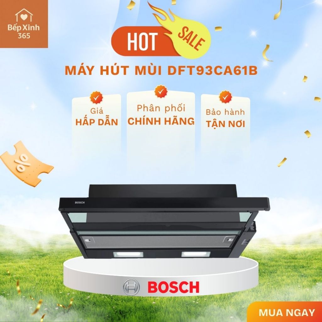 Máy hút mùi Bosch DFT93CA61B 3 cấp độ hút tiện lợi