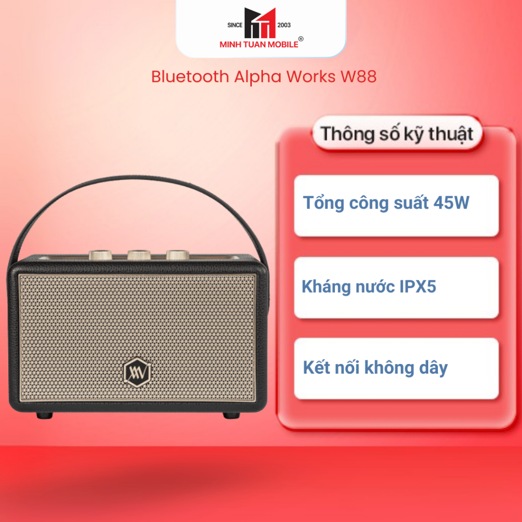 Loa Bluetooth Alpha Works W88 Hàng chính hãng