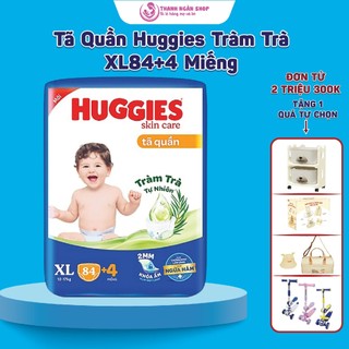  Tã Quần Huggies Skincare Tràm Trà Tự Nhiên XL84+4  12kg-17kg  Bỉm Quần Huggies Xanh - Thanh Ngân Shop 