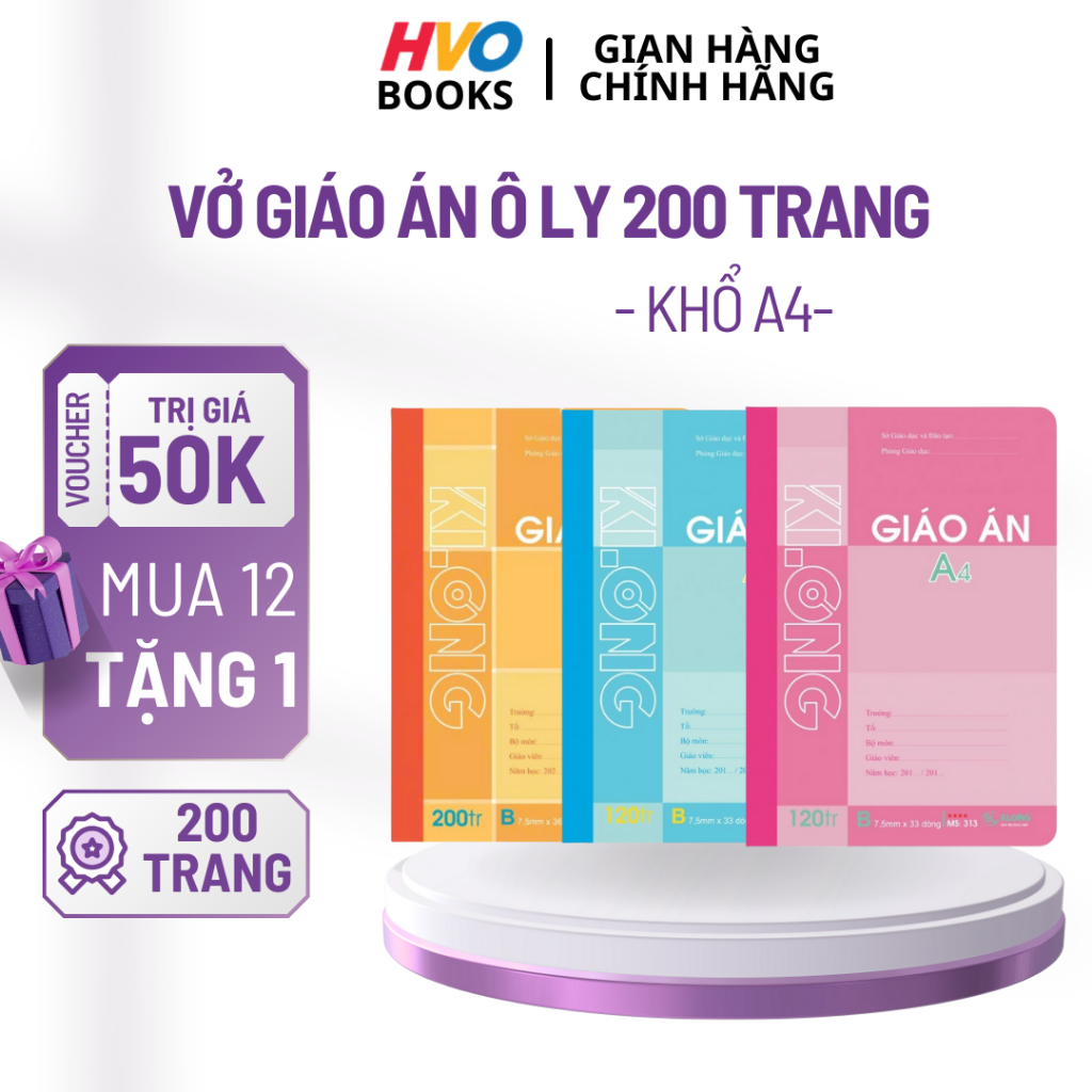 Vở Giáo Án Ô Ly 200 Trang Khổ A4 KLONG  - HVO