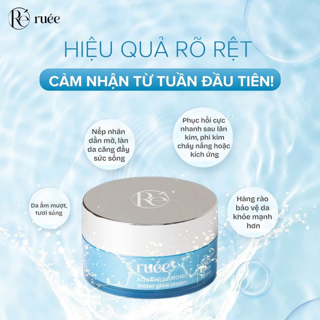 Kem Cấp Ẩm, Phục Hồi da RUEE AQUA HYALURONIC WATER GLOW CREAM 100g, Hàn Quốc, MP126