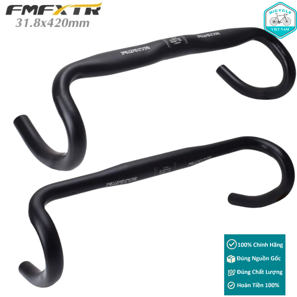 Ghi Đông Cong Xe Đạp Road Nhôm FMFXTR 420x31.8mm – Siêu Nhẹ, Bền Bỉ, Cho Xe Đua Road Bike