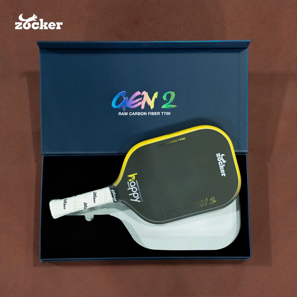 Vợt Pickleball Zocker Happy HP03 Gen 2  Viền TPE có khả năng đàn hồi cao, giảm rung chống sốc