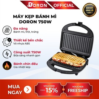 Kẹp nướng bánh mì DORON 750W gia nhiệt kép, chống dính telfon siêu bền