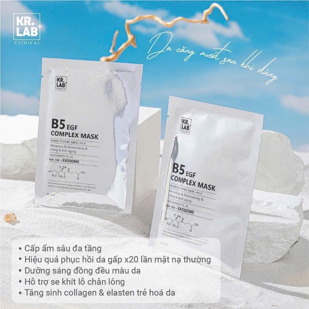 [Hàng cty]Combo 10-20-50 mặt nạ Kr.lab B5 EGF complex mask hàn quốc cấp ẩm phục hồi da_krlab b5 1