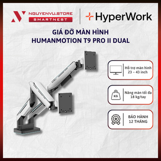   CHÍNH HÃNG  Giá đỡ màn hình Human Motion T9 Pro II Dual - Arm hỗ trợ 23 - 43 inch - Tải trọng 9kg -  BẢO HÀNH 12 THÁNG  