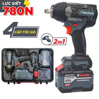  Máy Bắn Bulong 780N Workfix  WF-IW780N Có Búa Siêu Khỏe Chuyên Siết Mở Ốc Khoan Vít Combo Kèm Bộ 10 Đầu Khẩu Đầu 1 2 