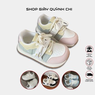  Giày Thể Thao Nữ HANA Độn Đế Quai Dán Basic Cute 3 Màu Đen Kem Hồng Size 36-40  HÀNG LOẠI 1 – Tặng Dây Ren  
