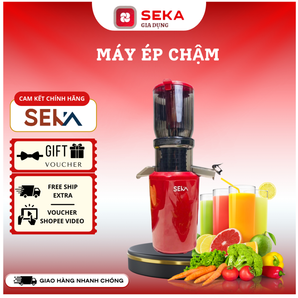 Máy ép chậm Seka SK535S công suất 250W giữ được 98% chất dinh dưỡng bảo hành 12 tháng