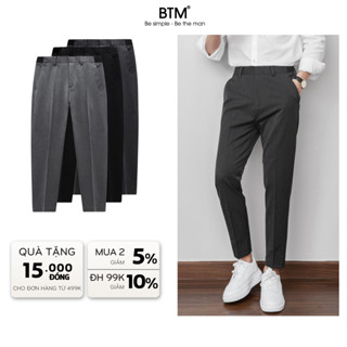 Quần Tây Nam Dài BTM Vải Tuýt Si Dày Dặn Form Slimfit Cạp Lưng Phối Thun - Mã 11.196.15