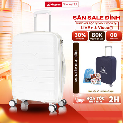 Vali Kéo Du Lịch Nhựa PP01 Cao Cấp Kingsun Chống Va Đập Size 20/24, Bảo Hành 5 Năm