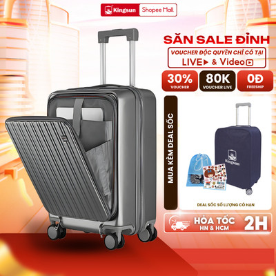 Vali kéo du lịch cao cấp có ngăn đựng Laptop Kingsun Size20/24 K001, Bảo hành 5 năm