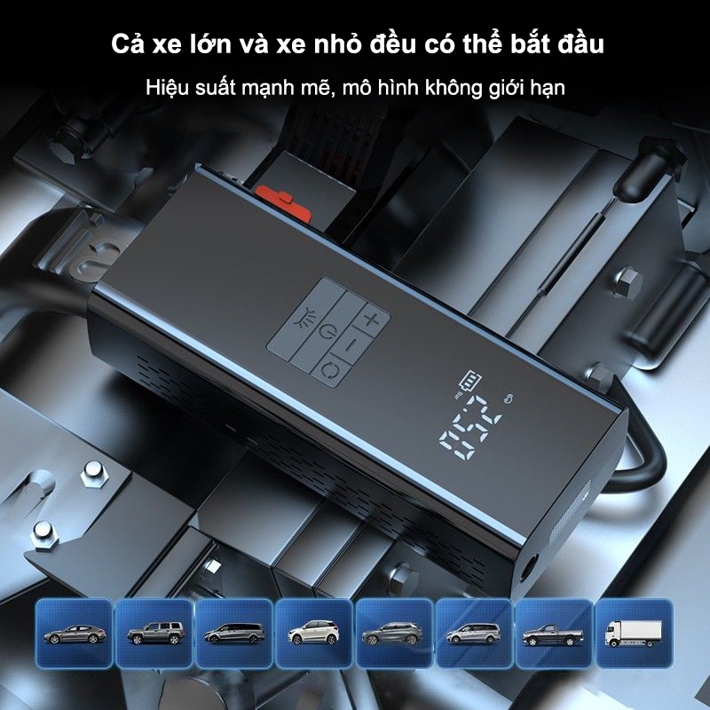 Dosen Pro xe máy bơm không khí xe gắn máy xách tay máy nén khí xe đạp điện lốp inflator màn hình LCD Đánh lửa khẩn cấp | BigBuy360 - bigbuy360.vn