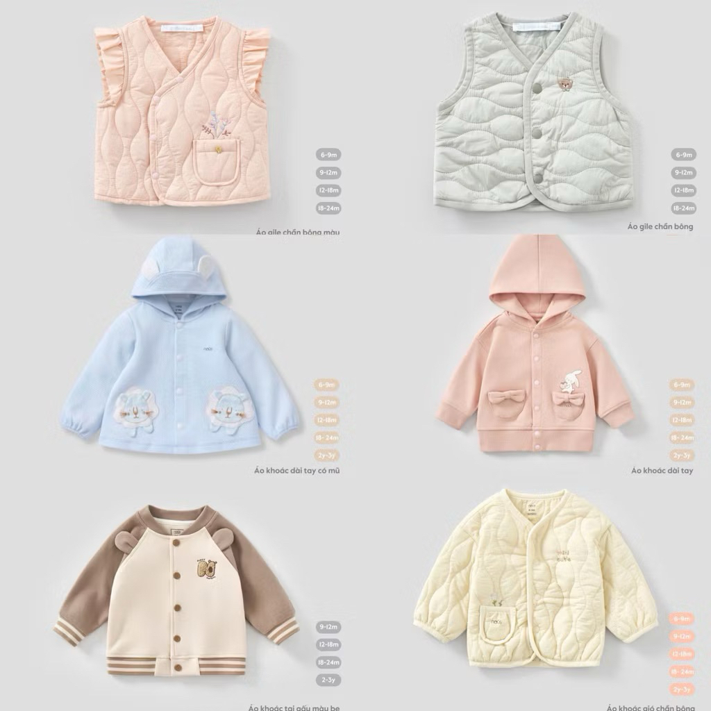 [NOUS] Áo khoác trần bông Nous cho bé trai bé gái mẫu mới 2025