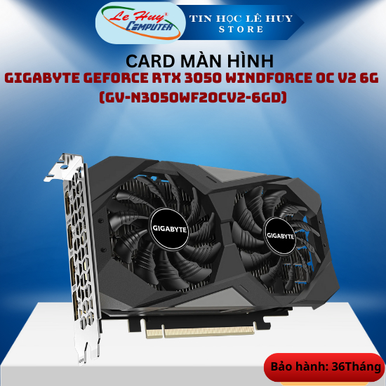 Card Màn Hình - VGA GIGABYTE GeForce RTX 3050 WINDFORCE OC V2 6G/ 8G - Hàng Chính Hãng