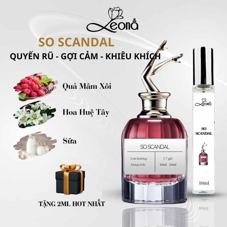 Nước hoa nữ SO SCANDAL - Leona Parfum chiết 10ml - 20ml - 30ml, quyến rũ, gợi cảm, thu hút