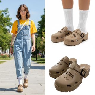  Dép sục độn đế cao 5cm DUWA nhựa EVA siêu nhẹ màu đen trắng nâu 281-3 